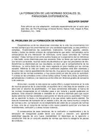 LA FORMACIÓN DE LAS NORMAS SOCIALES: ELPARADIGMA EXPERIMENTAL MUZAF