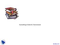 Formatting of Data for Transmission - Communication Theory - Lecture Slides