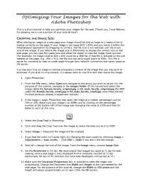 Optimizing Images for Web and PowerPoint using Adobe Photoshop