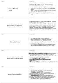 Understanding Well-being Models: Biomedical, Biopsychosocial, Wellness, and Social Ecologi