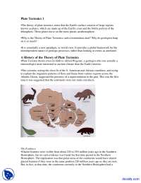 Plate Tectonics, History - Earth Science - Lecture Notes - Docsity