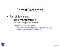 Truth Conditions - Introduction to Formal Semantics - Lecture Slides