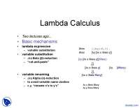 Modifiers - Introduction to Formal Semantics - Lecture Slides
