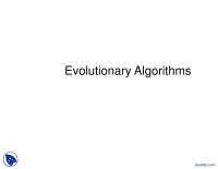Evolutionary Algorithms - Advanced Theory of Computation - Lecture Slides