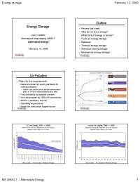 Energy Storage - Alternative Energy Engineering - Lecture Slides