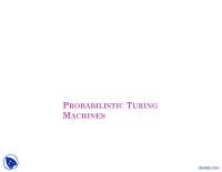 Probabilistic Turing Machines - Advanced Theory of Computation - Lecture Slides
