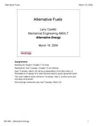 Alternative Fuels - Alternative Energy Engineering - Lecture Notes
