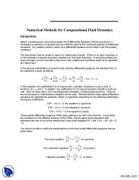 Numerical Methods - Computational Fluid Dynamics - Lecture Notes - Docsity