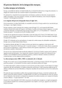 El proceso histórico de la integración europea La idea europea en la ...