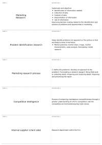 Marketing Research: Terms and Definitions