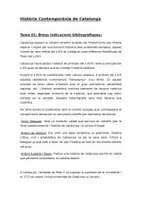 Història Contemporania de Catalunya