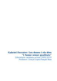 Les dones i els dies, Gabriel Ferrater
