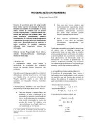 Método de Programação Linear Inteira - Funcionamento do PLI - Docsity