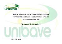 Notas de Aula: Tecnologia de Cerâmica II - Decoração, UNIBAVE