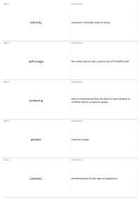 Biology and Health Terms: A Comprehensive Glossary
