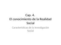 El conocimiento de la Realidad Social - Apuntes de Trabajo Social - Docsity
