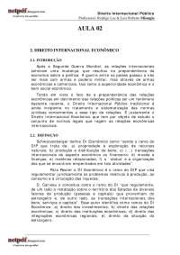Direito Internacional Econômico