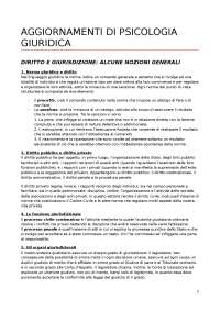 Aggiornamenti di psicologia giuridica