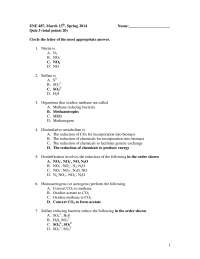 Solved Quiz - Microbiology for Environmental Science and Engineering | CE 487