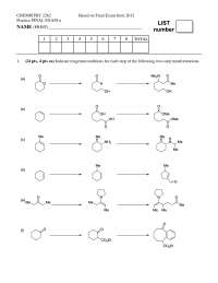 Organic Chemistry - Practice Final Exam Form A - Fall 2012 | CHEM 2262 ...