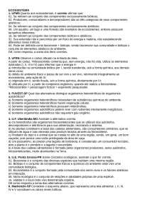 questões de ecologia