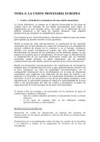 TEMA 3: LA UNIÓN MONETARIA EUROPEA