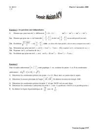 Exercices de sciences mathématiques 4 - Docsity