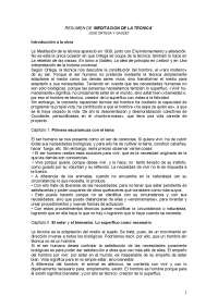 Resumen sobre la meditación de la técnica (Ortega y Gasset)