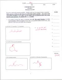 Exam II with Answer Key - Modern Organic Chemistry I | CHEM 2211 - Docsity