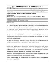 Questões gerais para debate de DP III
