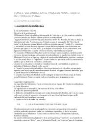 LAS PARTES EN EL PROCESO PENAL - Apuntes de Derecho Procesal - Docsity