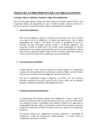 TEMA 6 EL CUMPLIMIENTO DE LAS OBLIGACIONES I.El pago: sujetos, re ...