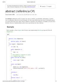 Referência a classes abstratas e métodos abstractos em C#