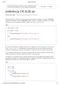CSHARP - (refer?ncia c#) else se