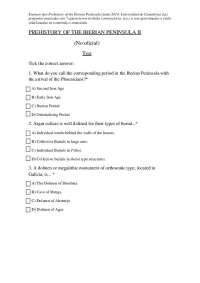 EXAMEN-TIPO de PREHISTORY OF THE IBERIAN PENINSULA II (junio 2014, Pablo Arias Cabal, Universidad de