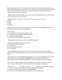 Review Questions for Exam 3 - Biology of Cancer | BSCI 433