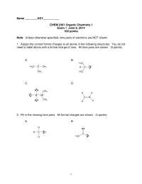 Answers Key Exam 1 - Organic Chemistry II | CHEM 2401 - Docsity
