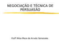 Negociação e técnica de persuasão