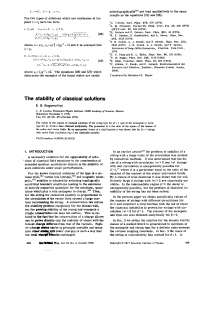 The Stability Of Classical Solutions Artigo Cientifico Docsity
