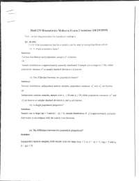 Biostatistics I Midterm Exam 2 Solution | BIOE 339