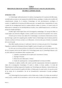 Introducción a la Criminología - Tema 4 - Apuntes de Criminología - Docsity