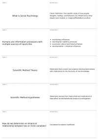 Test 1 Chapter1 | PSY 235 - Social Psychology