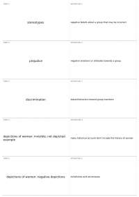 Gender Inequality in Media: Stereotypes, Prejudice, and Discrimination