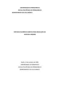 Resolução de Sistemas de Equações Lineares com Gauss e Cholesky