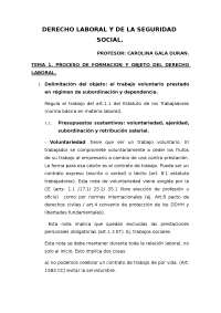 Derecho laboral y de la seguridad social - Apuntes de Derecho Laboral ...