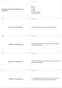 Factors Affecting Microbial Growth: Temp, Oxygen, pH, and Osmotic Pressure