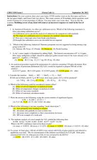 Midterm Exam with Answer Key - Introduction to Analytical Chemistry | CHM 3120