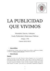 Resumen libro "la publicidad en la que vivimos"