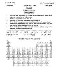 Exam 2 Answer Key | Chemistry II | CHM 230 - Docsity