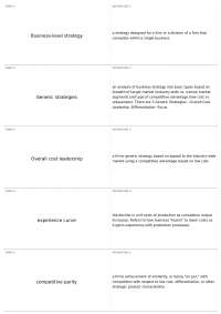 Strategic Management Exam 2 Flashcards | MGMT 3280 - Business Policy